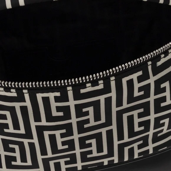 NEW Authentic Balmain Black White City All-Over Belt Bag Waist Bag - Picture 8 of 10